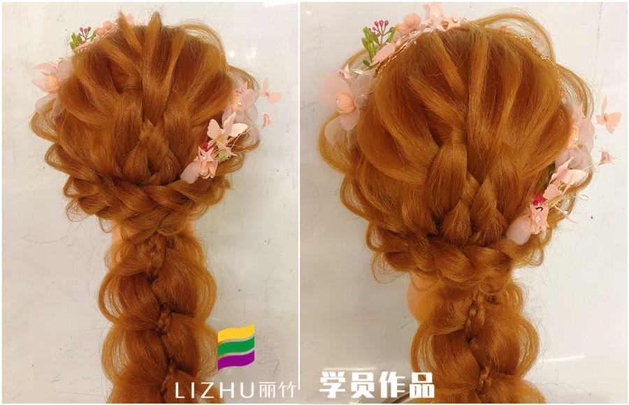 森系編發(fā)造型，南寧化妝培訓(xùn)班學(xué)員作品