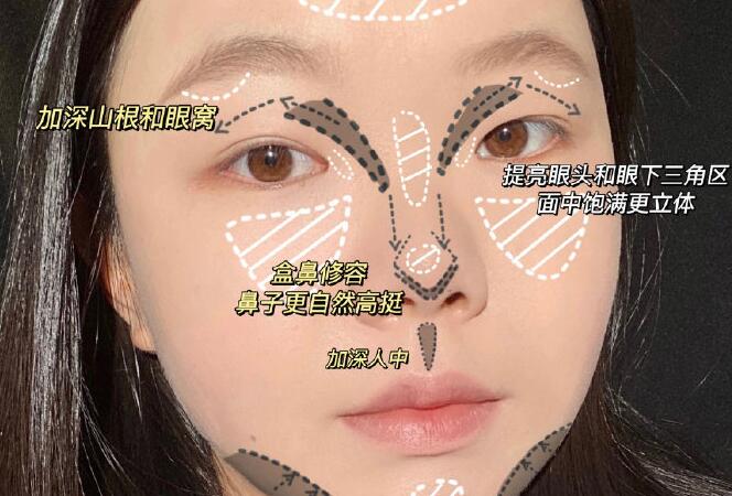 不同臉型修容教程，廣西彩妝師學習分享