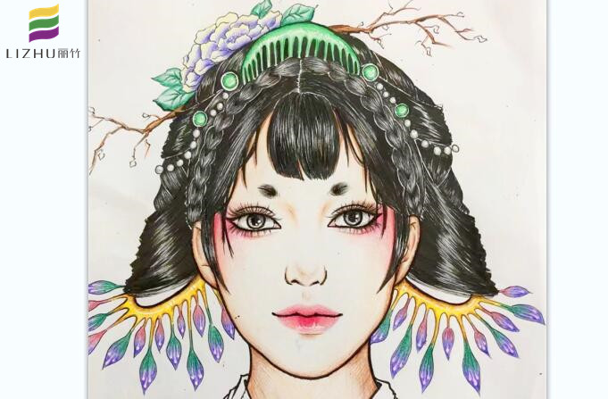 紙上美人圖作品，南寧化妝學(xué)校一對(duì)一教學(xué)