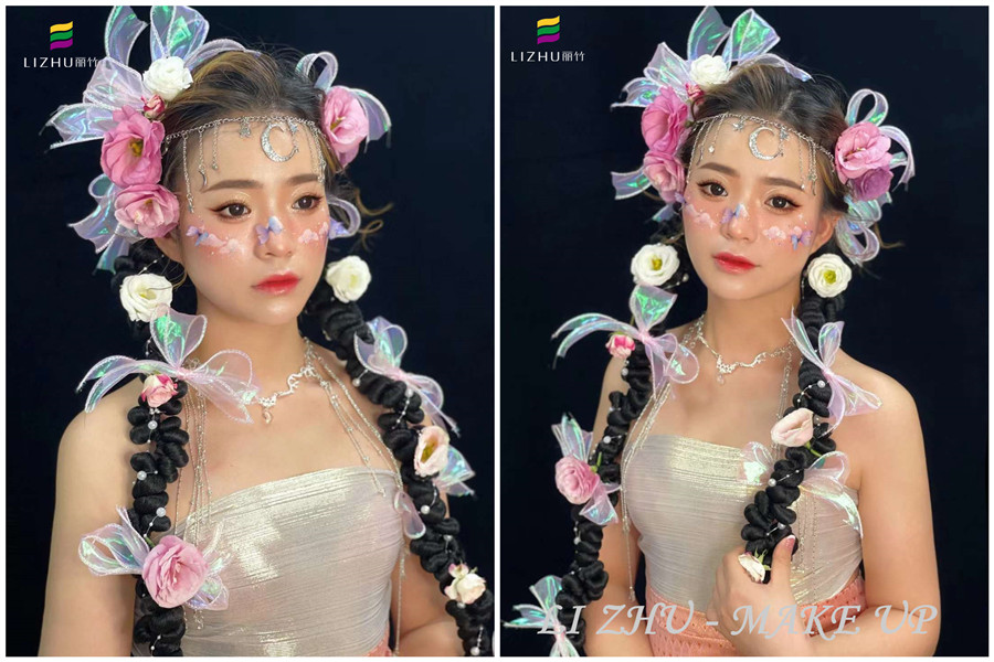 哈尼甜心風造型，南寧創(chuàng)意彩妝學校作品