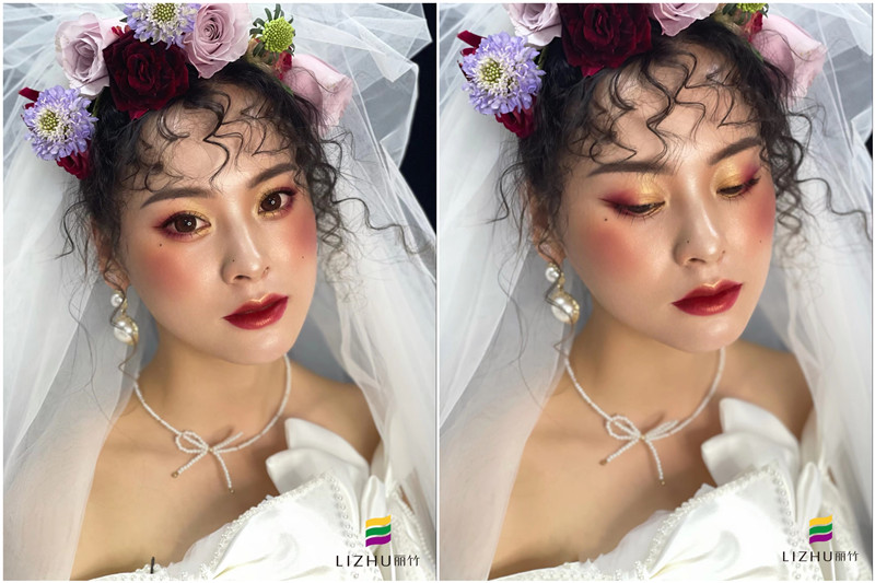 復古油畫風格新娘 ，南寧彩妝學校新娘妝作品