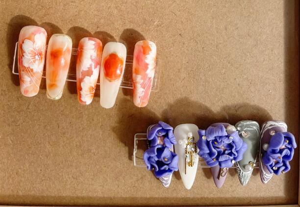 零基礎(chǔ)可以學(xué)美甲嗎？來(lái)看廣西美甲基礎(chǔ)班彩繪美甲作品