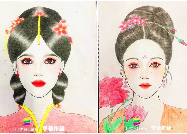 化妝美人圖欣賞，廣西化妝師美妝師學(xué)校作品