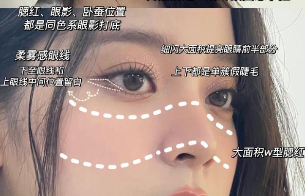 釣系眼妝教程，廣西彩妝美妝學(xué)校整理好了