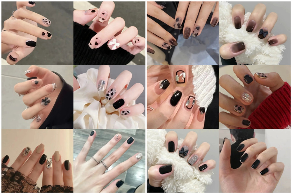 酷顯白黑色美甲，廣西培訓美甲師分享