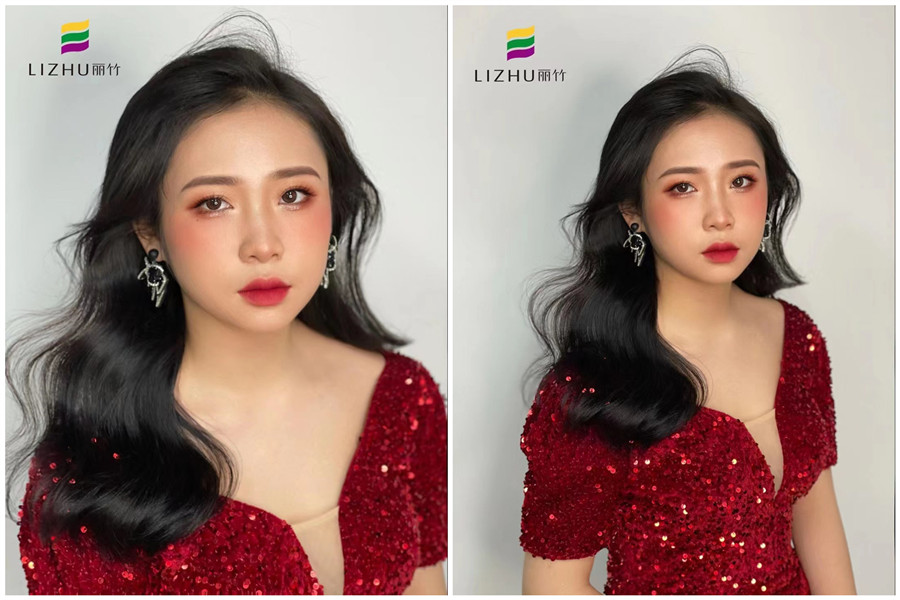 禮服披發(fā)造型，廣西南寧專業(yè)化妝學校作品