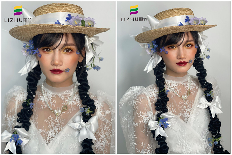 禮帽花樣新娘造型，廣西形象化妝班作品