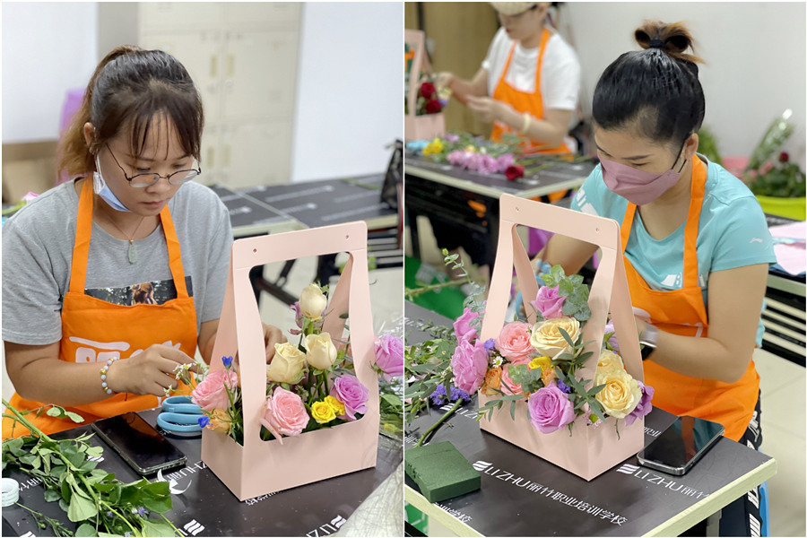 手提花籃的特點，廣西南寧花藝師學(xué)校課件分享