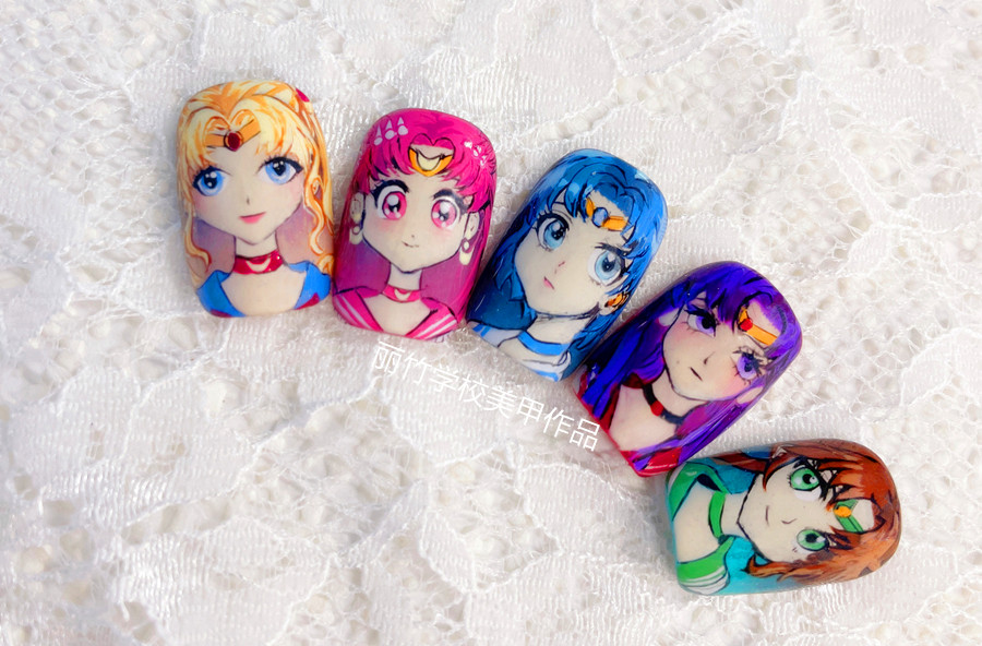 美少女戰(zhàn)士美甲，廣西南寧美甲進(jìn)修班作品