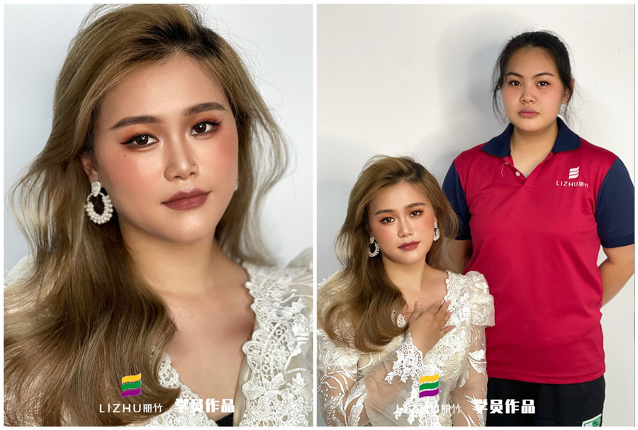 泰式披發(fā)造型，南寧化妝培訓學員作品