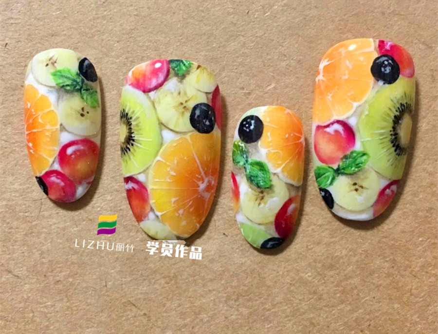 水果美甲：草莓美甲、橘子獼猴桃美甲、檸檬美甲
