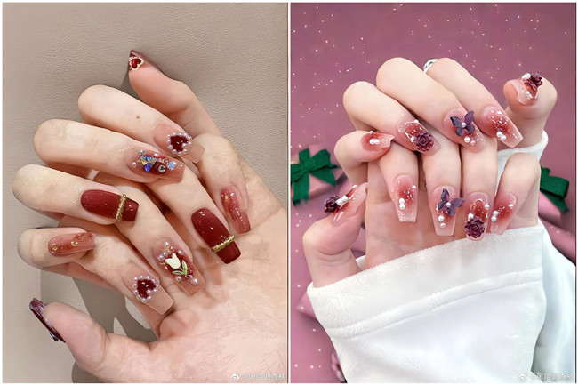 招財(cái)紅色美甲，南寧美甲教育專業(yè)推薦