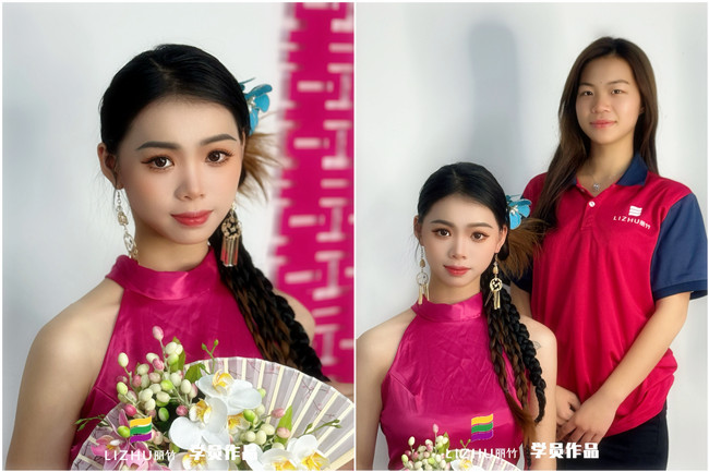 新中式晨袍造型，廣西學化妝高彩培訓作品