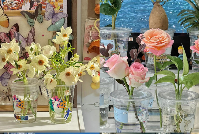 美麗杯子花束，廣西插花造型學校培訓