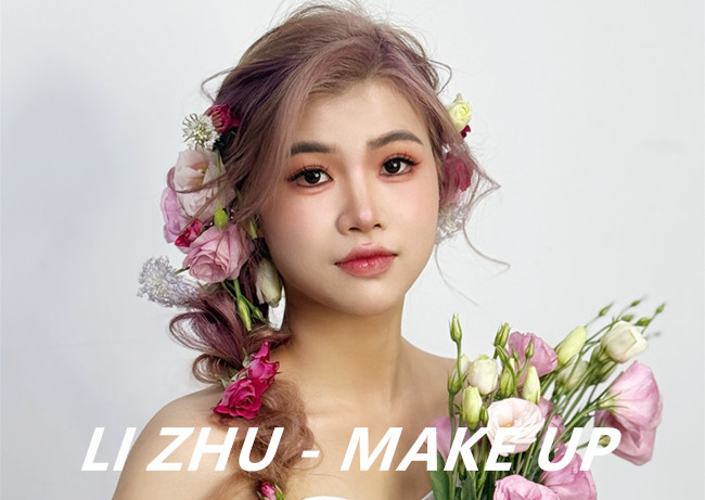 森系鮮花新娘，廣西新娘妝進(jìn)修學(xué)校作品