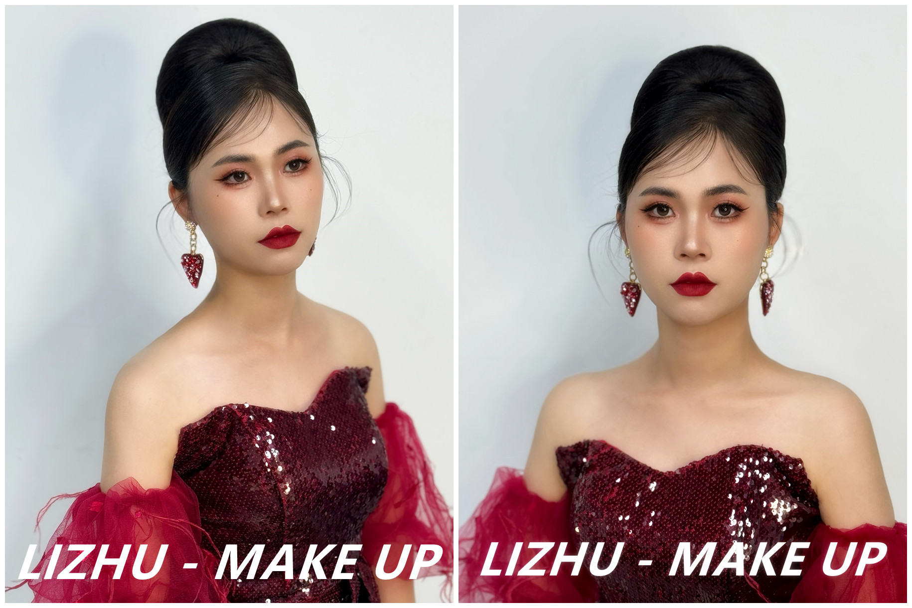 復古簡約禮服造型，南寧影樓彩妝學習作品