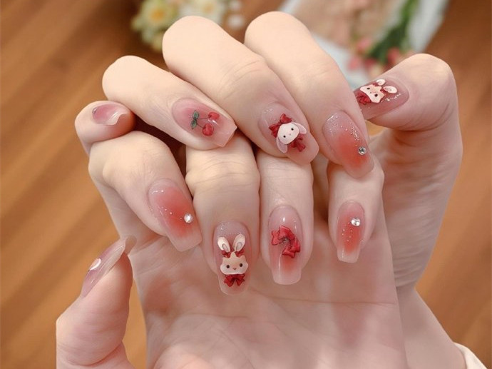 卡通兔子美甲，南寧美甲學(xué)校排名推薦