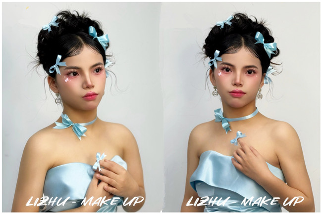 公主蝴蝶結(jié)造型，南寧化妝學(xué)校品課堂作品