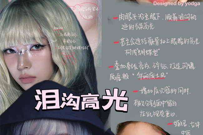 韓國蕞流行的高光打法教程，廣西彩妝美妝師分享