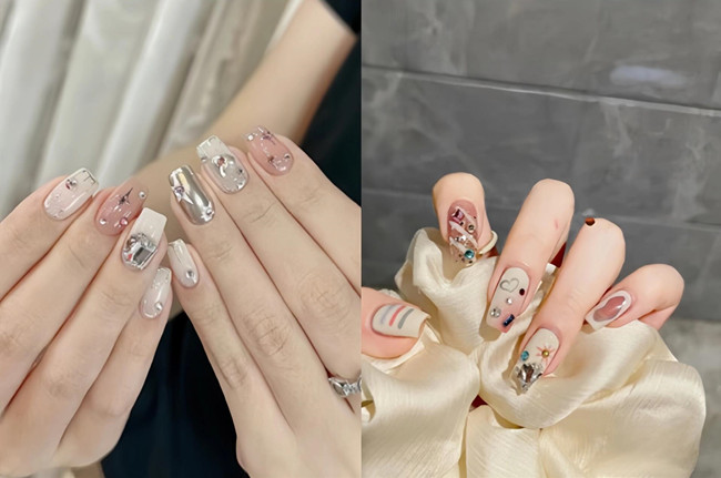 溫柔甜酷風美甲，廣西美甲款式培訓學校分享