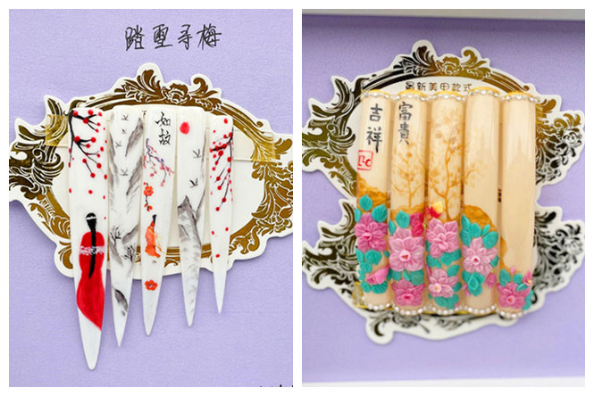 適合新年的國風(fēng)美甲，廣西職業(yè)教育學(xué)員作品展示