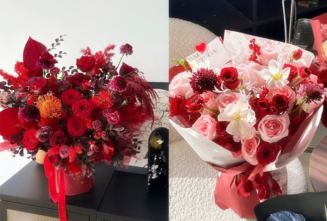不落俗套新年紅色花束，南寧花藝師學(xué)校推薦