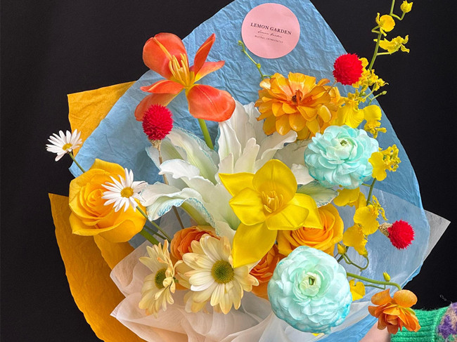 冰淇淋春日花束，南寧花藝插花鮮花學(xué)校浪漫分享