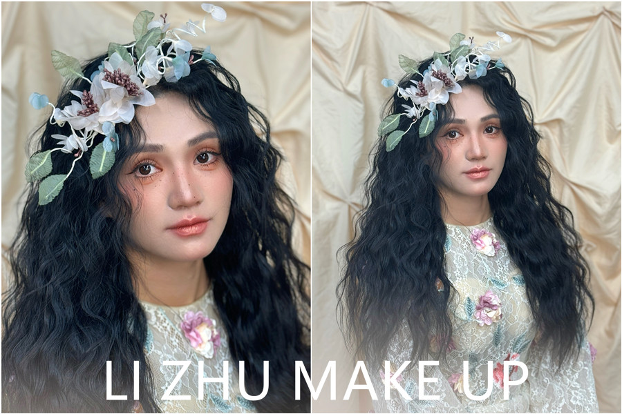 法式復(fù)古寫真，廣西化妝實(shí)操作品