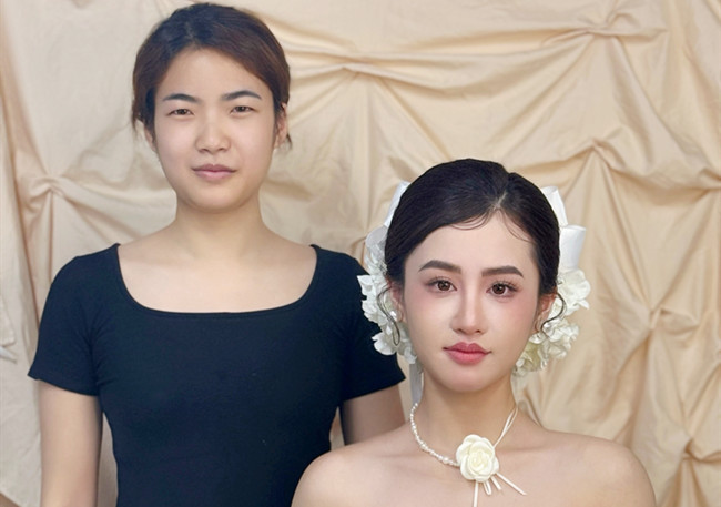 韓式新娘造型，廣西美妝造型訓(xùn)練作品